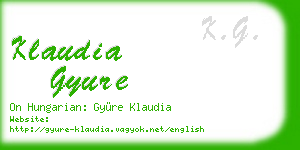 klaudia gyure business card